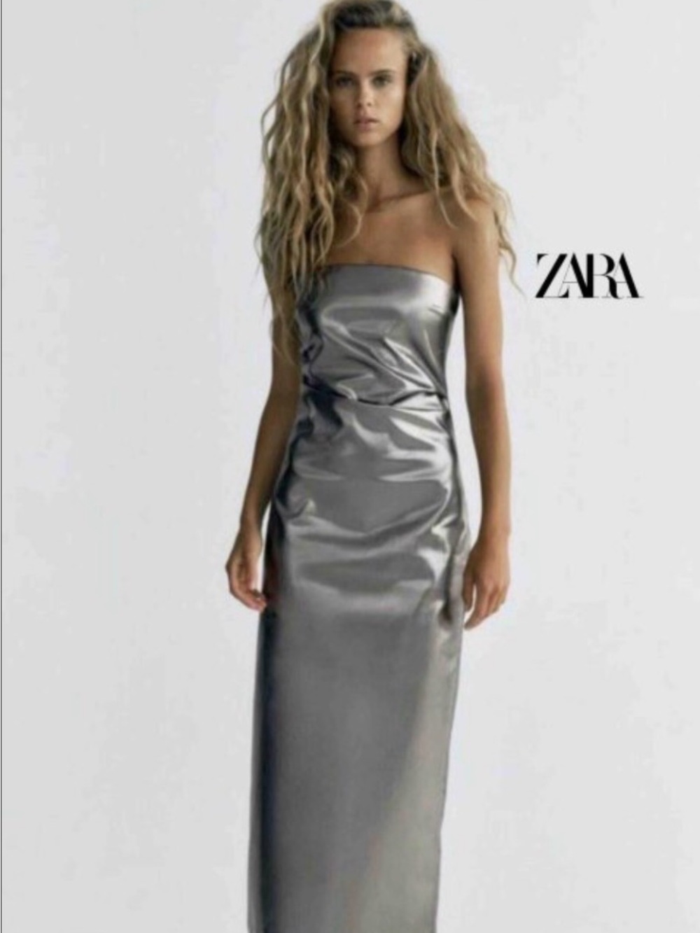 Zara midi metallic dress